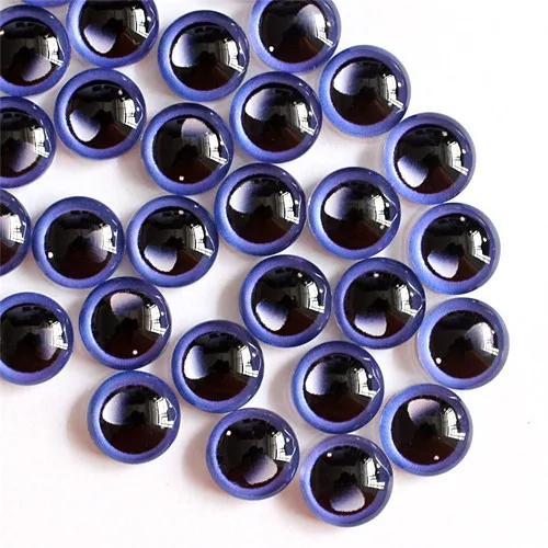 8mm Dragon Eyes Round Glass Cabochon Flatback Photo Dome Accessory Jewelry Finding Pendant Base In Pairs 50pcs/Lot K05385