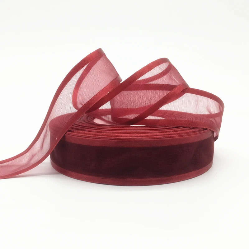 5Yards 1"(25mm) Red Broadside Organza Ribbon Bow Wedding Christmas Party Wrapping Decoration Lace Crafts