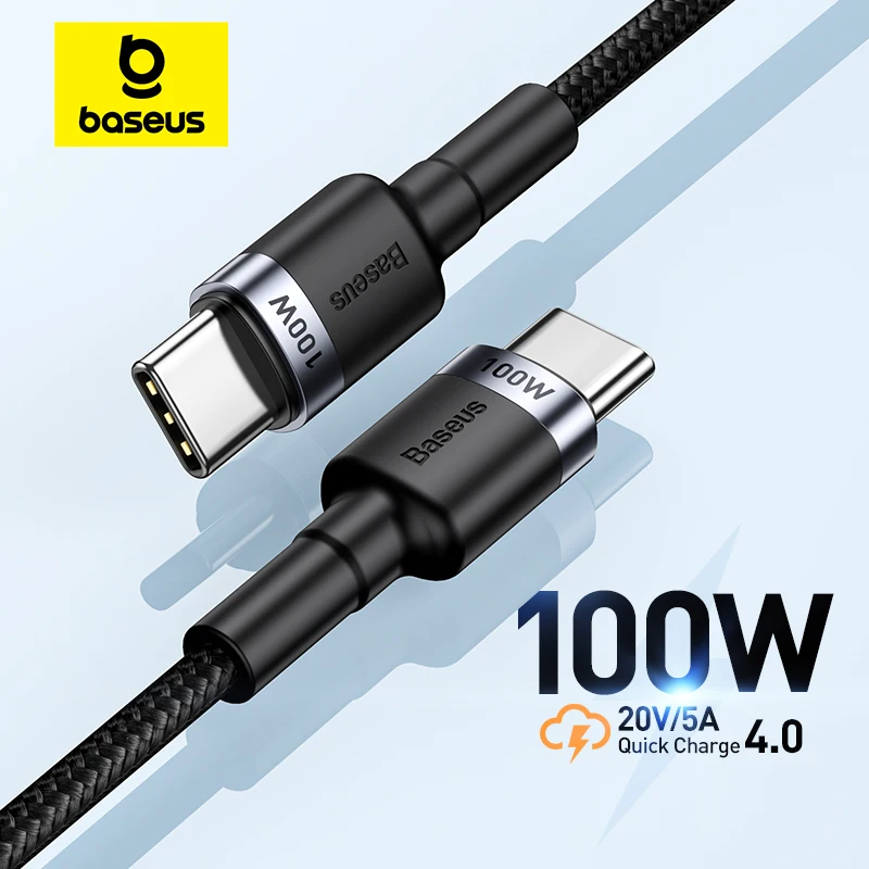 Baseus USB Type C To USB C Cable For iPhone 18 17 100W/5A PD Fast Charging Charger Cord For Macbook Xiaomi Samsung Type-C Cable
