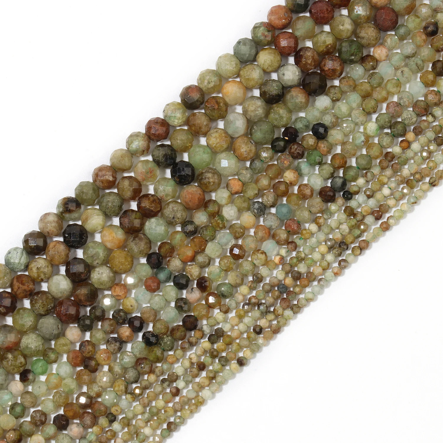 2 3 4mm Natural Faceted Apatite Sapphire Jade Onyx Gem Stone Beads Round Mineral Beads For Jewelry Making DIY Bracelet Accessory