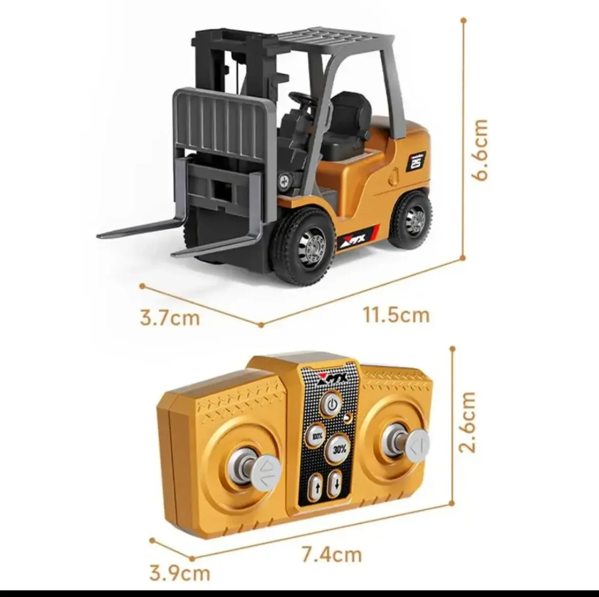 2026 New 1/64 Remote-Controlled Alloy Forklift Engineering Vehicle Tabletop Toys Model Collection Gift For Boys
