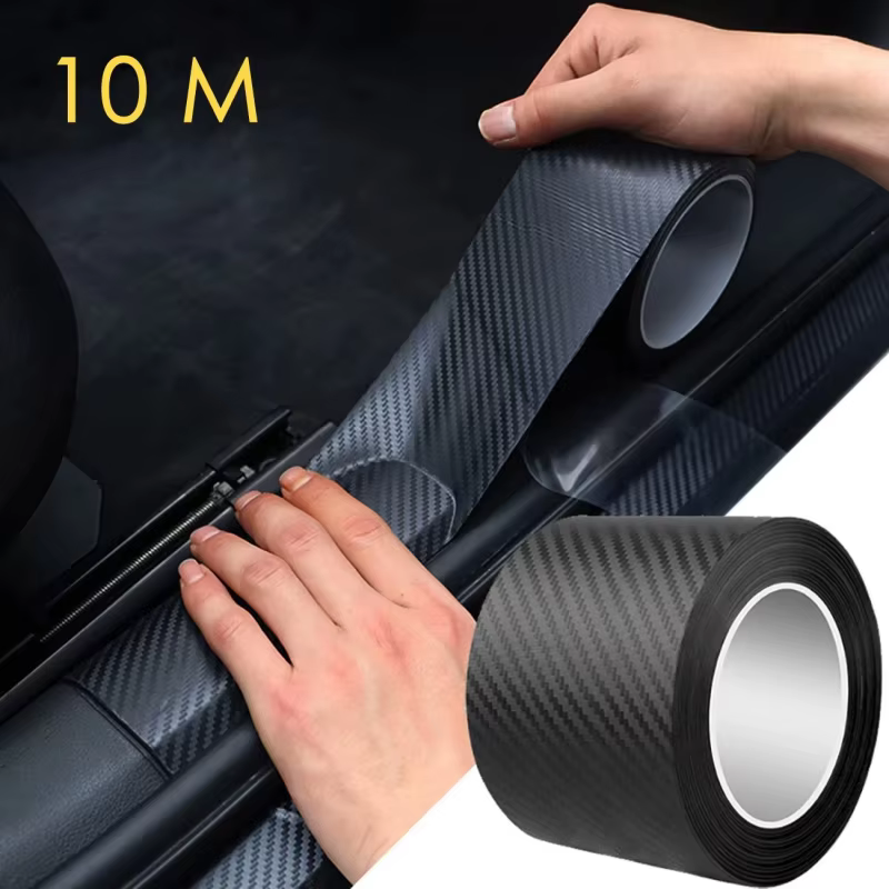 1-5m Nano Carbon Fiber Car Tape Sticker Door Mirror Paste Protector Strip DIY Protection Protective Film Waterproof Adhesive