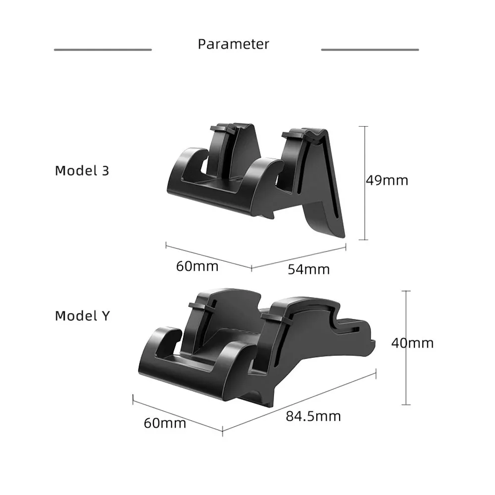 Support de téléphone en silicone pour Tesla Model Y Juniper 2026 et Model 3 Highland 2017-2026, également compatible avec le crochet de ventilation et le support de lunettes de soleil