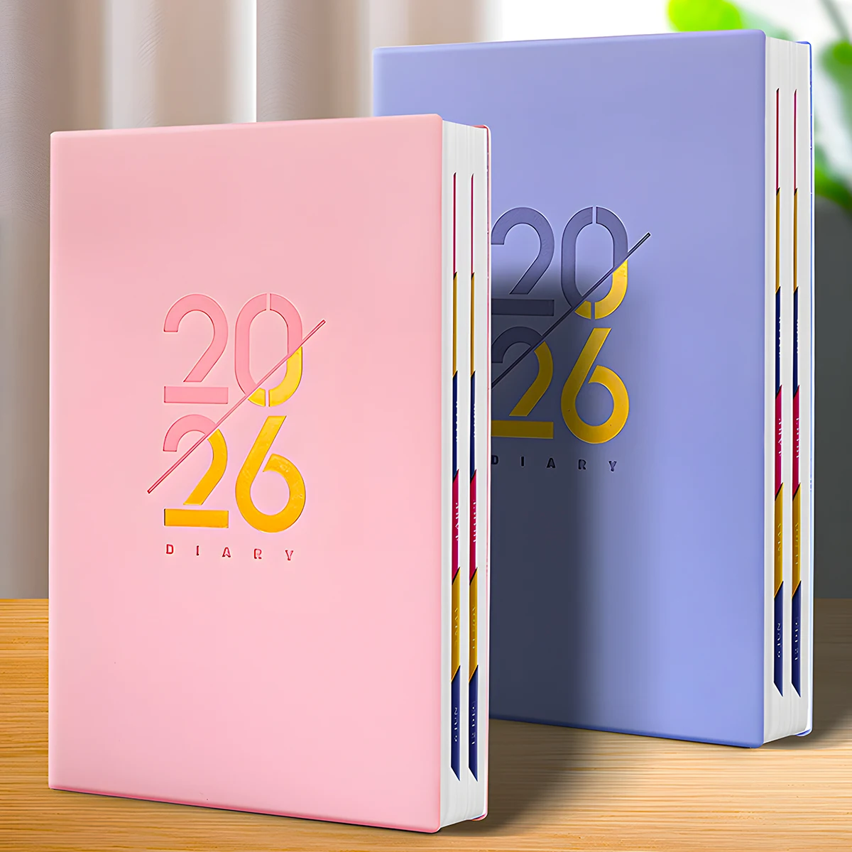 2026 Jan-Dec Planner Spanish/English Language Notebook A5 PU Leather Cover School Agenda Plan Weekly Monthly Diary Organizer