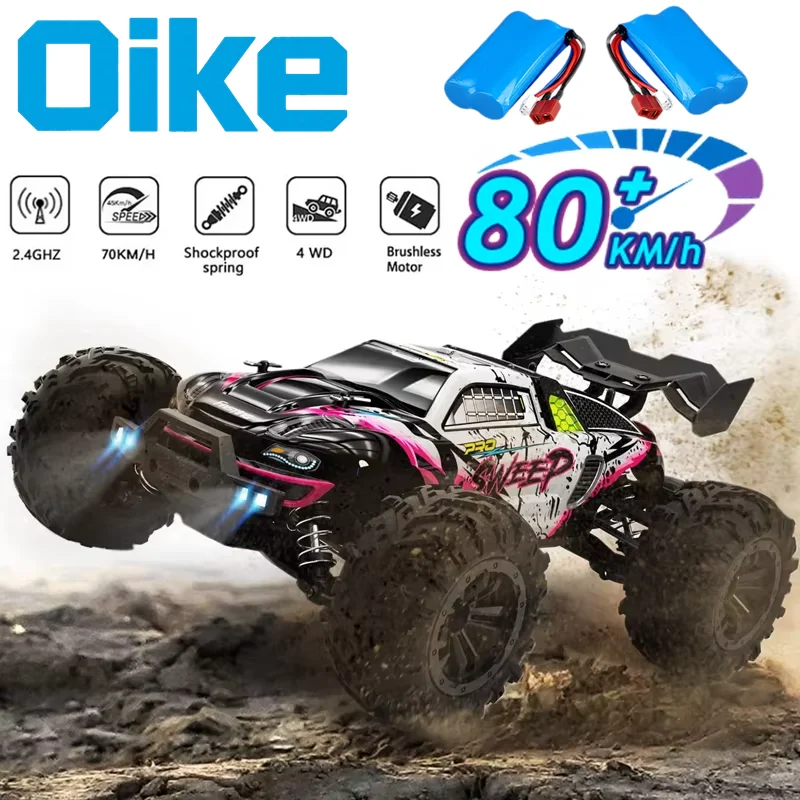 Oike 4WD 1:16 80KM/H Super Brushless 50KM/H Brushed RC Car 4x4 Off Road Remote Control High Speed Drift Racing Truck Buggy Toy