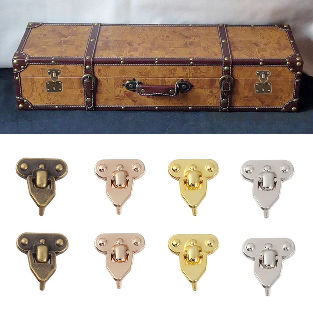 4Pcs Metal Case Corner Protector Mini Metal Crafts Trunk Locks Luggage Accessories DIY Manual Suitcase Box Doll Bags Parts