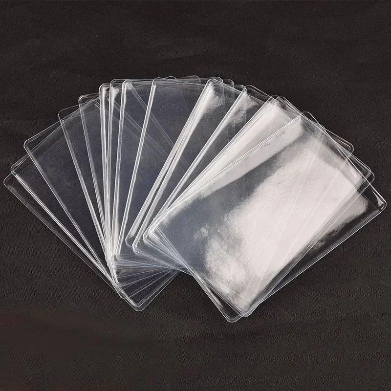 1/5/10PCS Women Men Credit Card Case ID Business Card Holder Bag Protection Document Id Badge Transparent Card Cover Holder PVC