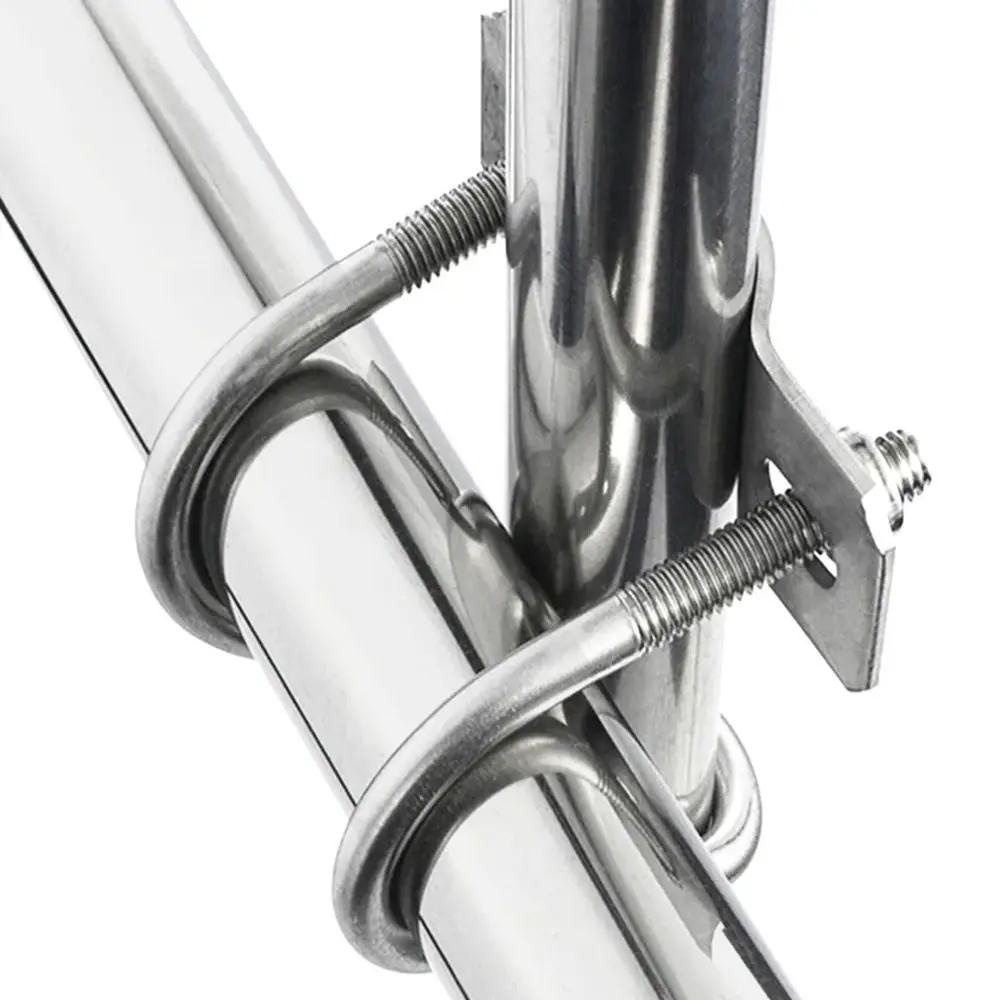 1Pcs Durable Double U-Cross U Bolt Cross Clamp Scaffolding Fixing Hose Clamp 20 25 32 40 50 M8 Galvanized Tube Pipe Clip