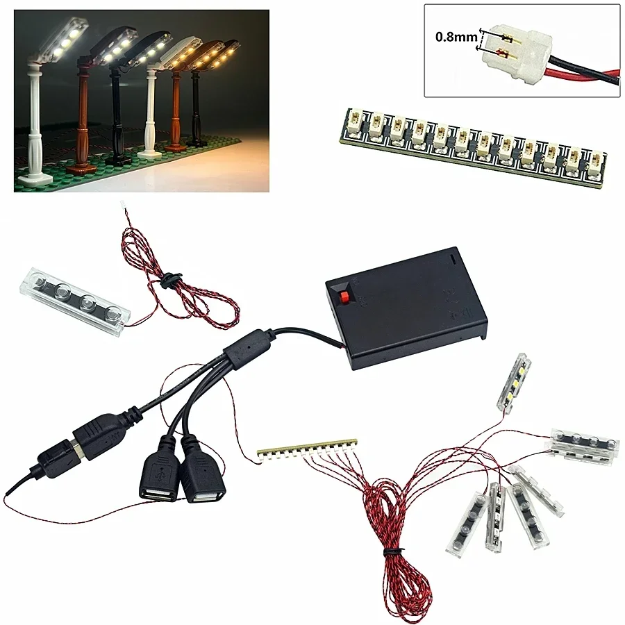 DIY 0.8mm Pin 1x1 1x4 1x2 LED Remote Control Building Block Flash Lamp City Street Light Lightsaber Spotlight Candle Lamp Bricks