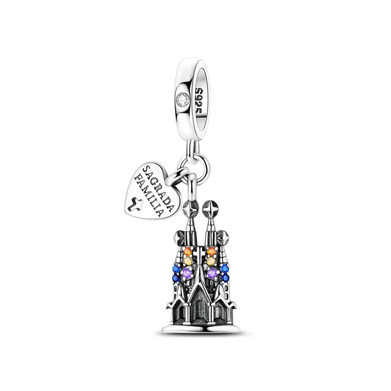 Original 925 Sterling Silver Charms Love Travel London Bus Paris Eiffel Tower Beads Fit Bracelets Necklaces Women DIY Jewelry