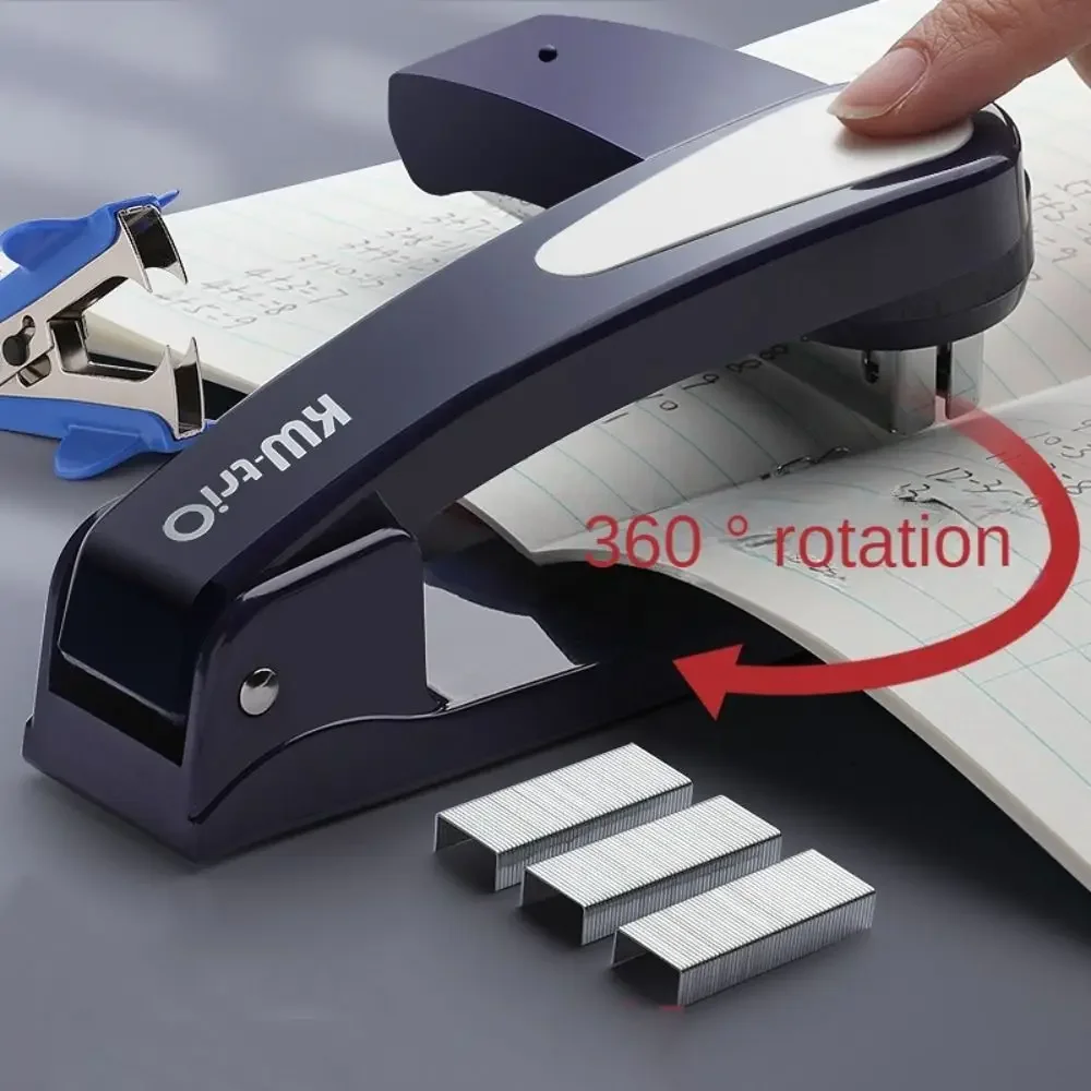 Agrafeuse rotative multifonctionnelle à 360 degrés, agrafeuse robuste, épaisse, longue, sans effort, outils de reliure de bureau, KW-TRIO