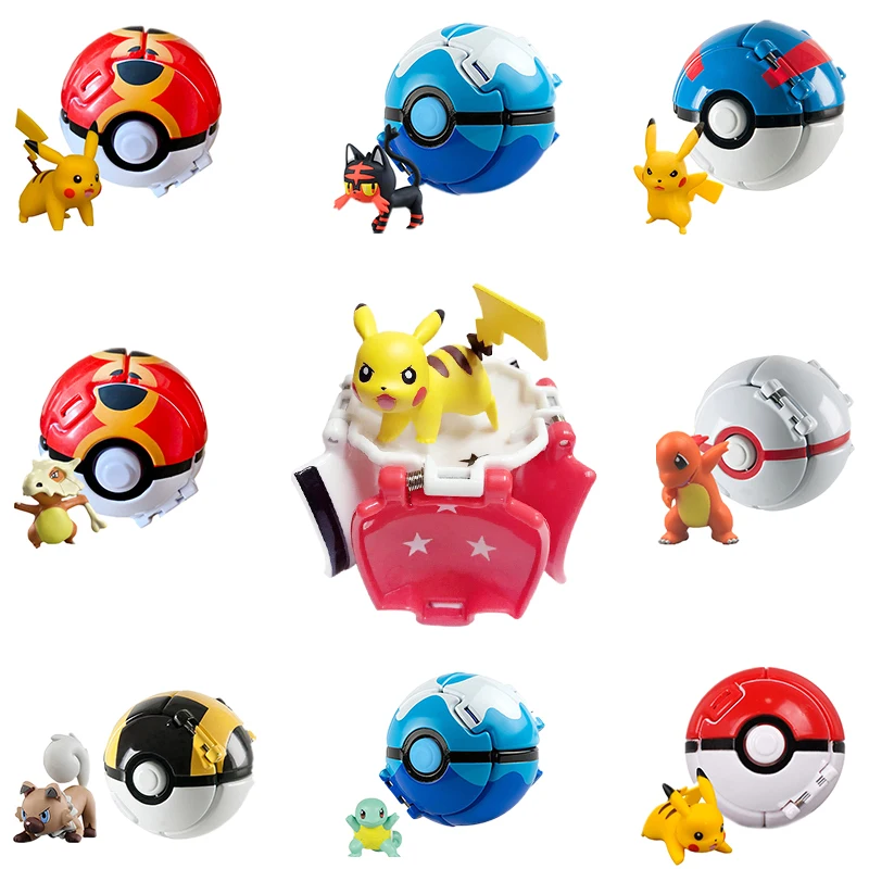 Мяч покемонов с фигуркой Poke Pokeball Mew Groudon Solgaleo Mewtwo Pikachu Meowth Charizard Kyogre Fennekin Froakie Chespin Toy