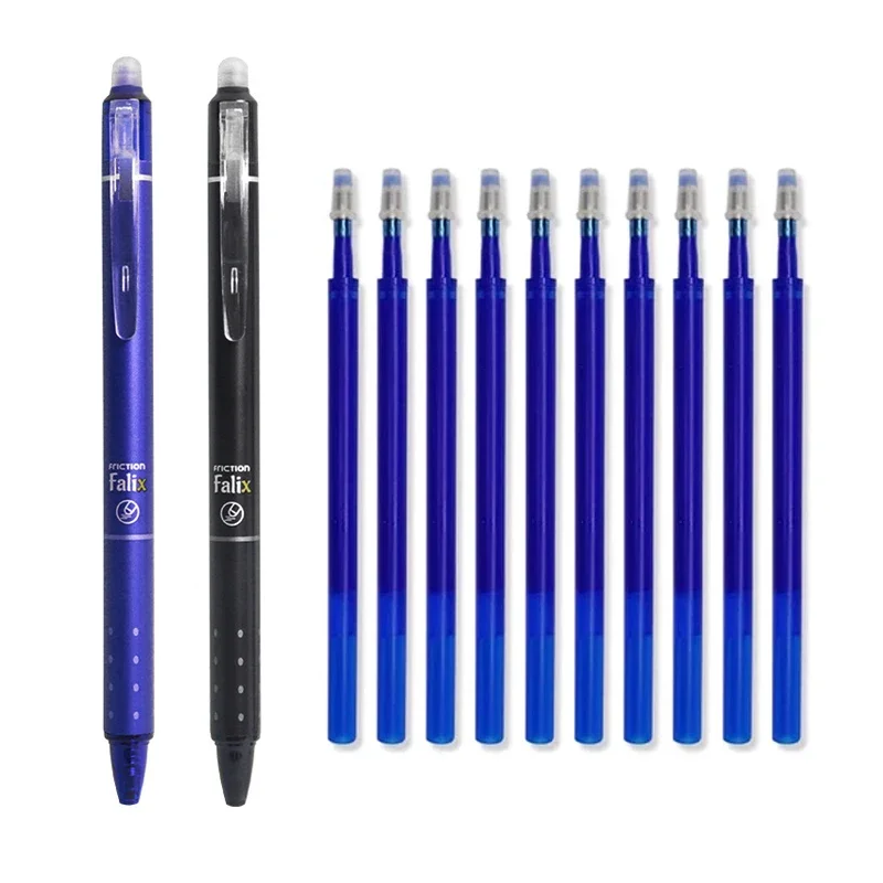 Push-button Erasable Gel Pen 0.5mm Large Capacity Pen Refill Replaceable Rods Washable Handle School Office Supplies Stationery
