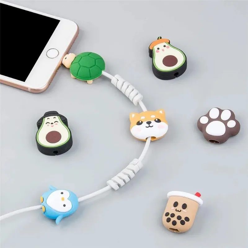 1Pc Useful Charger Plug Protective For iPhone USB Cable Protector Cable Cord Case Winder Cover Data Line Bite