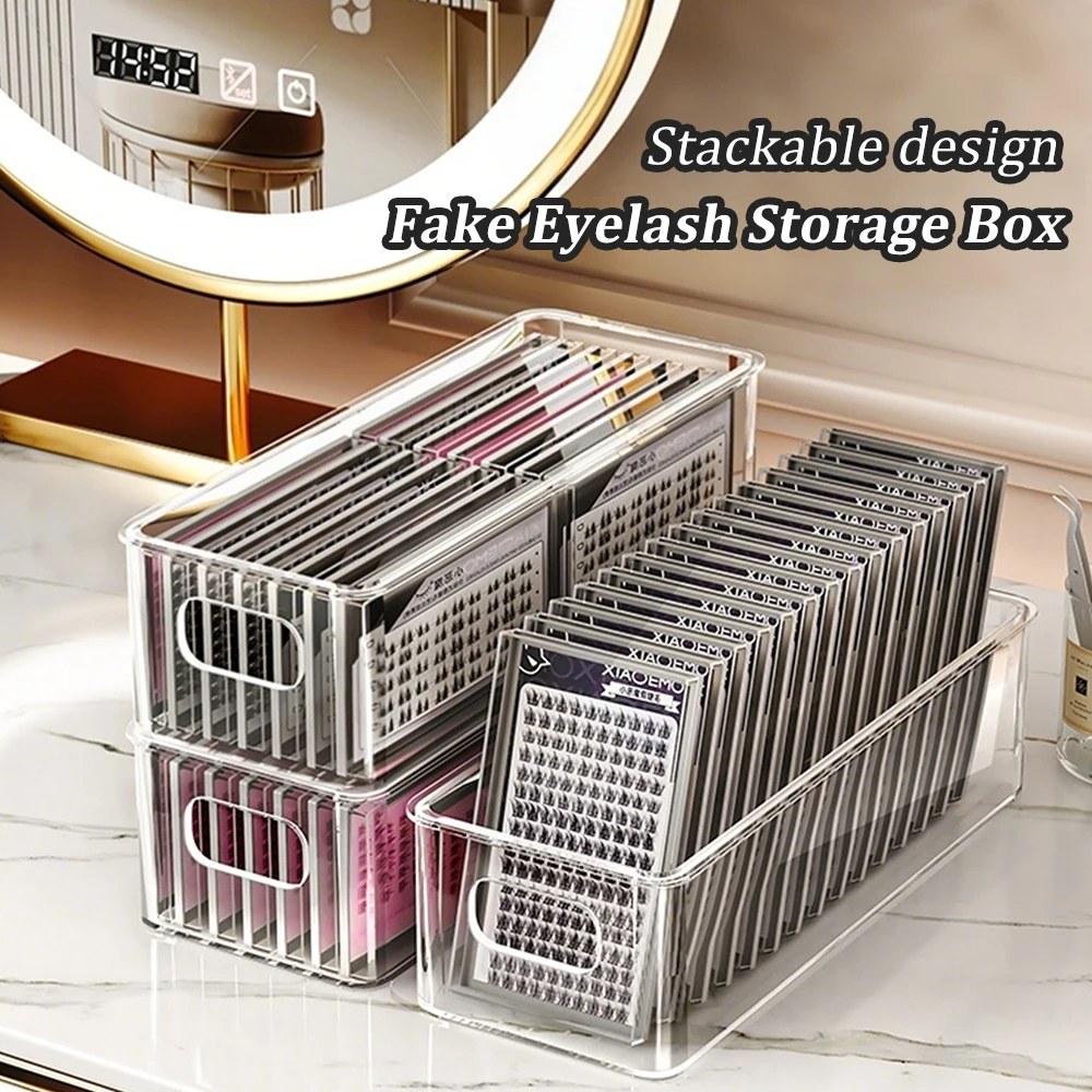 1/3/5Pcs Makeup Organizer Transparent Rectangle Vertical Eyelash Extension Tool Storage Box Glue Manicure Salon Tools