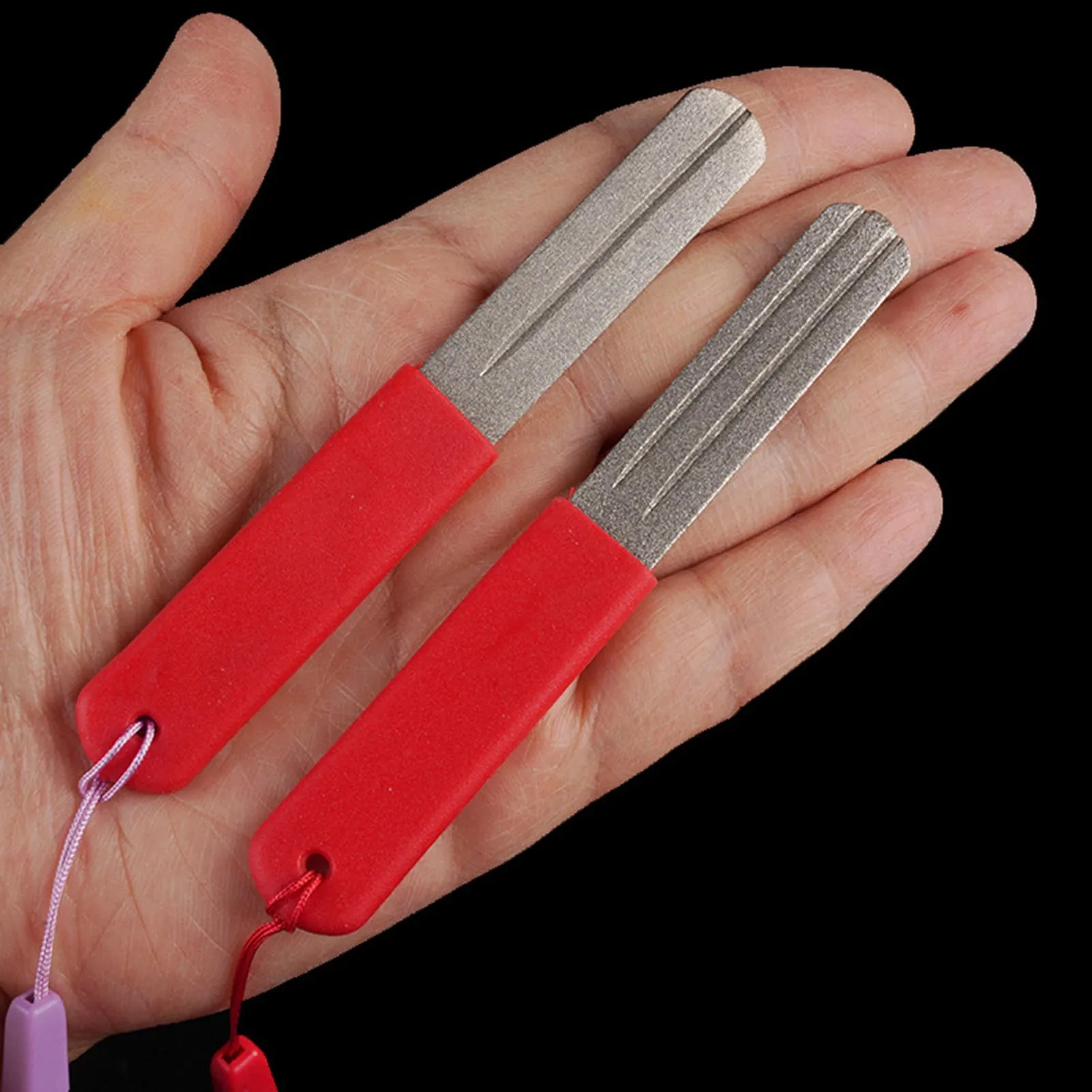 Adamas Fishing Hook Sharpener Anti-skid Portable Three grooves Sharpeners EDC Grinder Accessories for Fishing Tools