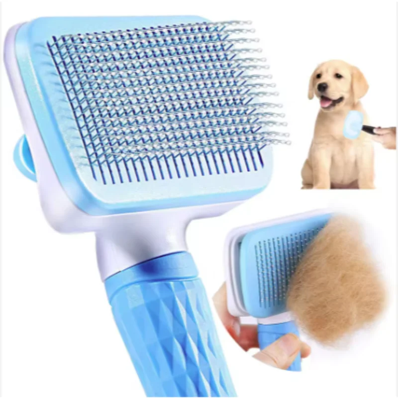 Hondenborstel kattenkam zelfreinigende borstel voor het verwijderen van haren voor honden katten verzorgingsgereedschap huisdieren ontklittende kam hondenaccessoires