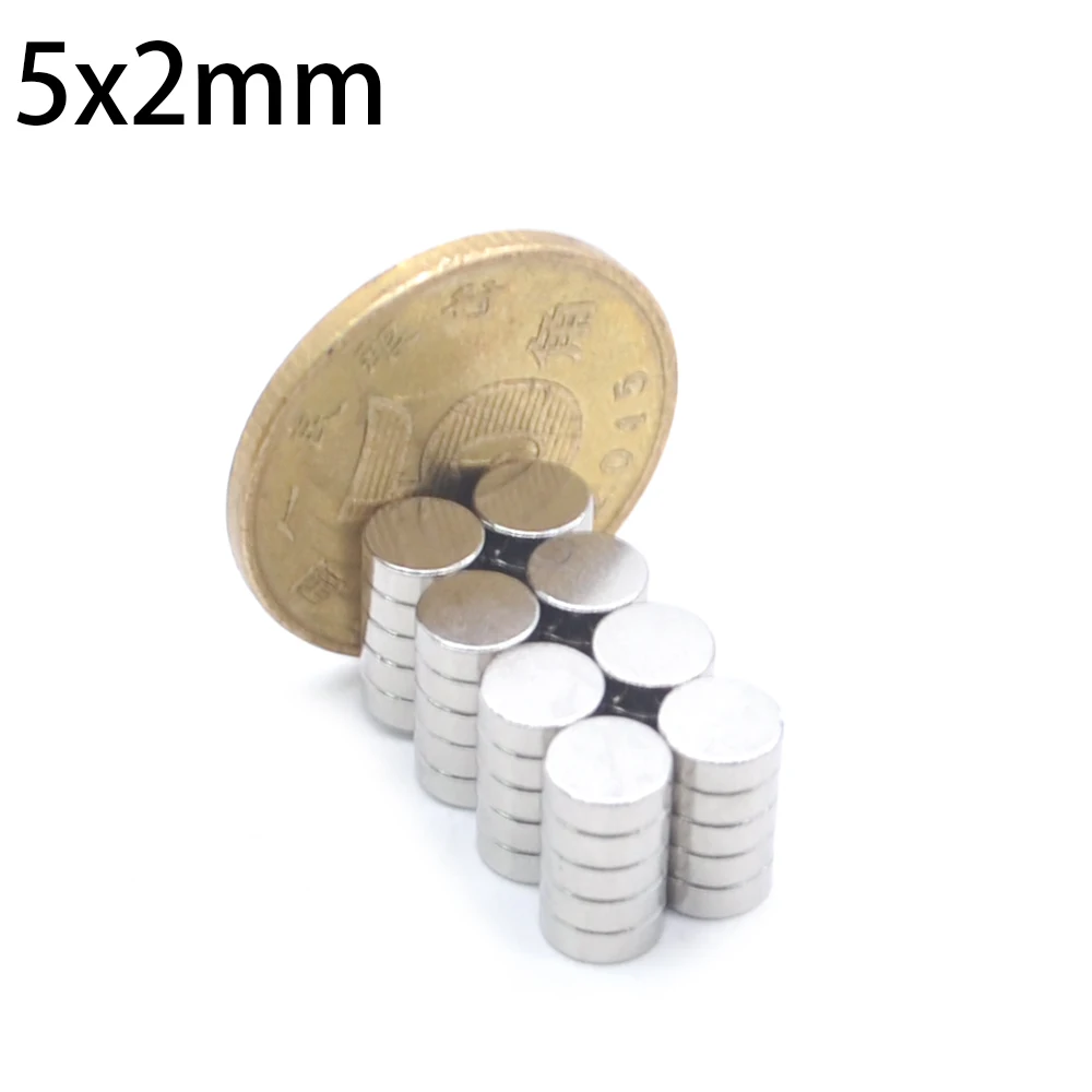 50/100/200 Piece 5x2mm Super Powerful Magnets Strong Disc Magnets for Fridge, DIY, Building, Scientific, Craft, Education 5*2mm