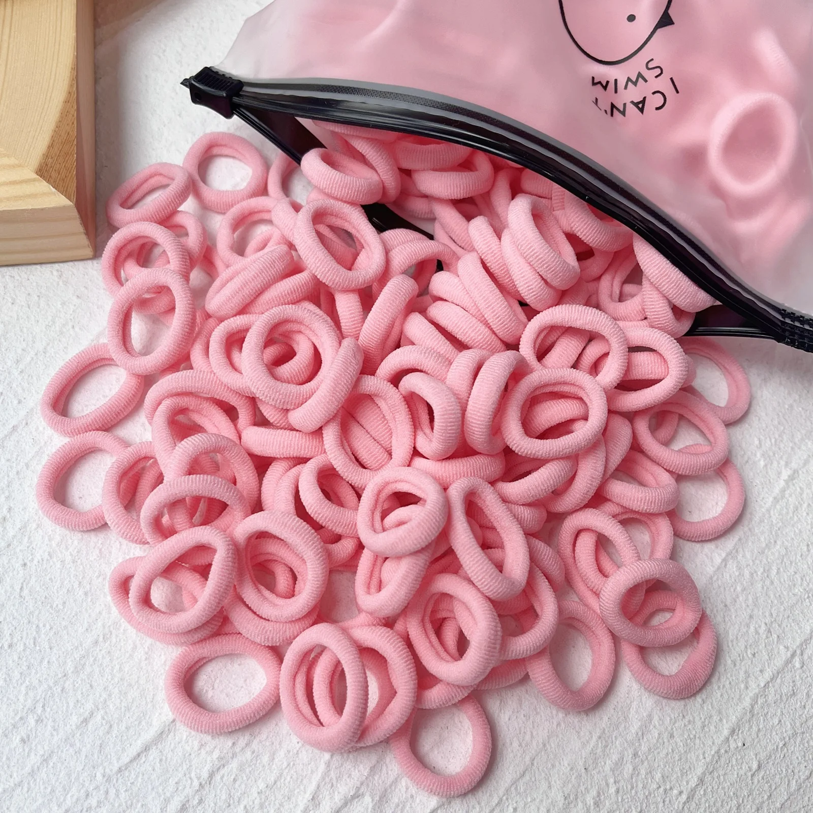 50 ชิ้น/ชุด ยางรัดผมสำหรับผู้หญิงและเด็กผู้หญิง สีพื้นเรียบง่าย ยางรัดผมยืดหยุ่น อุปกรณ์เสริมสำหรับผม ที่รัดผมหางม้า