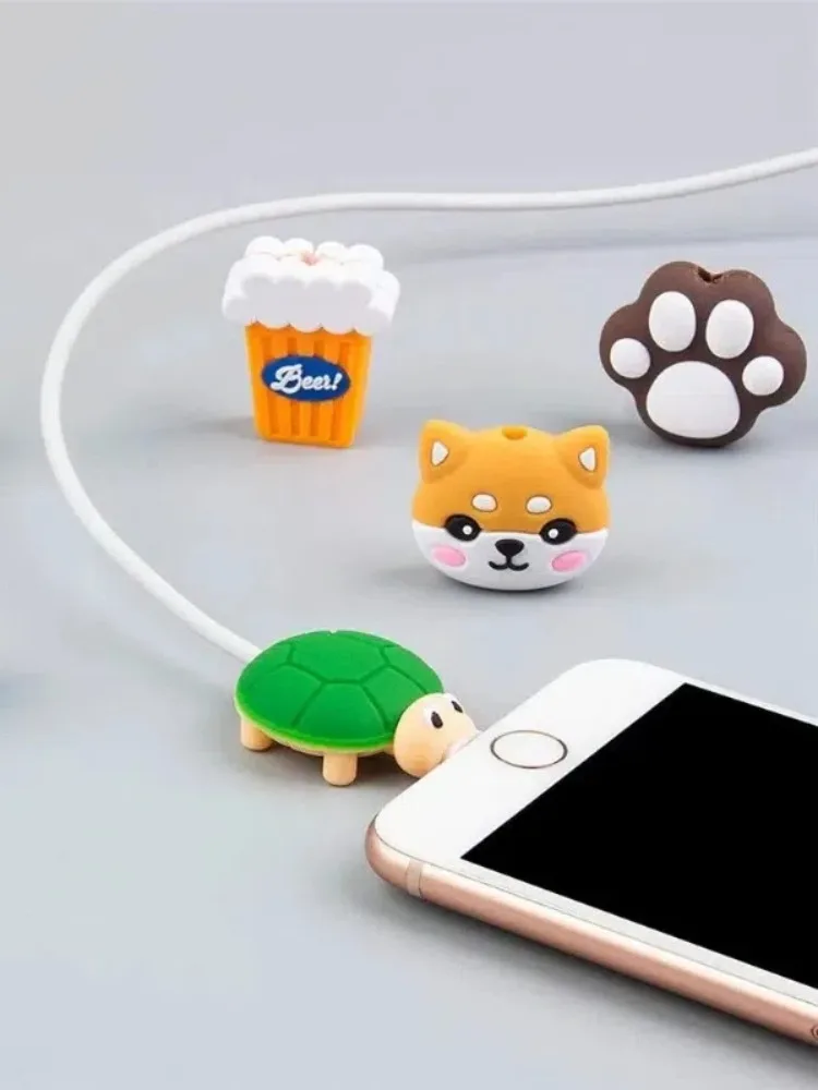 1Pc Useful Charger Plug Protective For iPhone USB Cable Protector Cable Cord Case Winder Cover Data Line Bite
