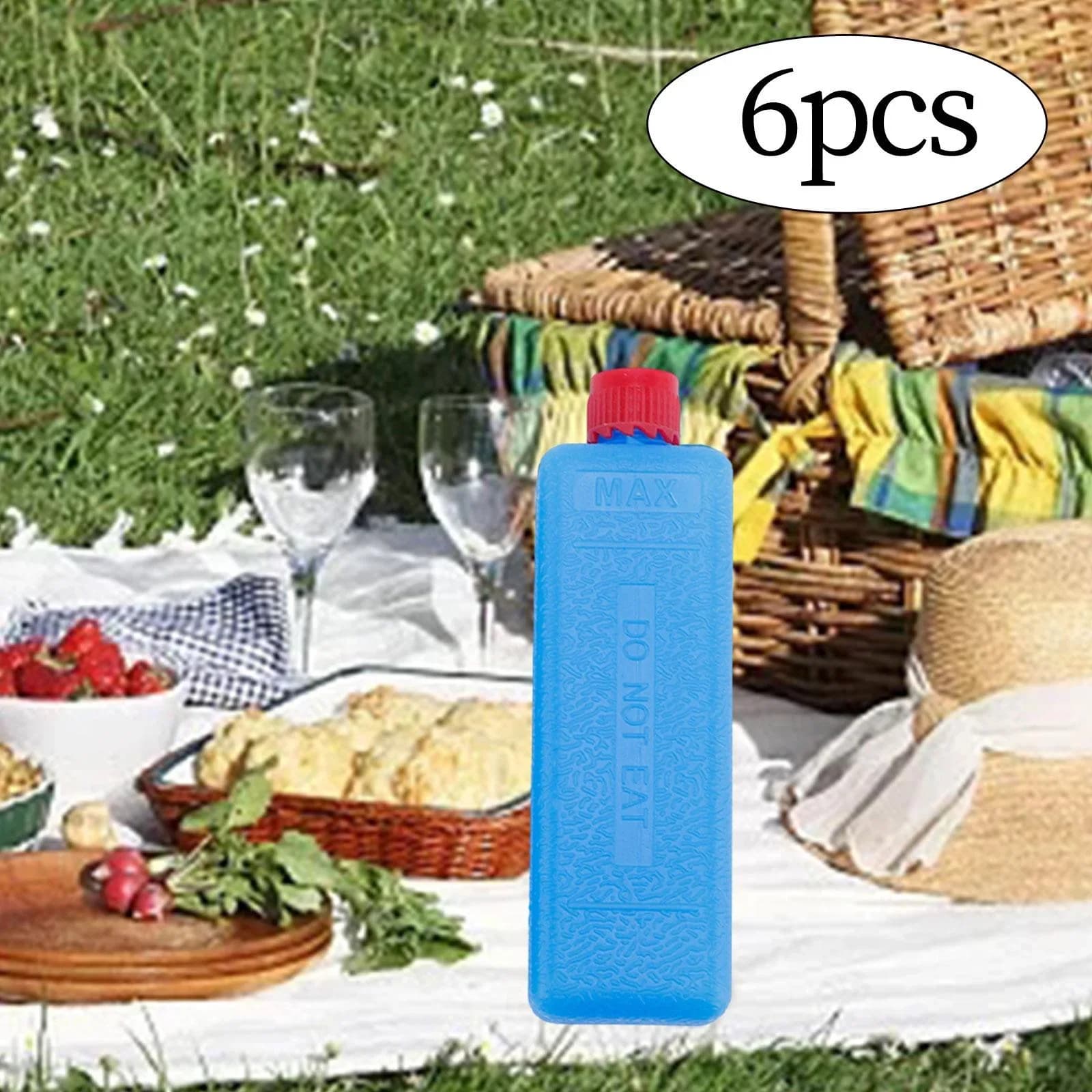 6-12PCS Ice Blocks Reusable Rectangular Ice Pack Freezer Packs for Outdoor Camping, Picnics, Barbecues, Travel Cooling Ice Pack