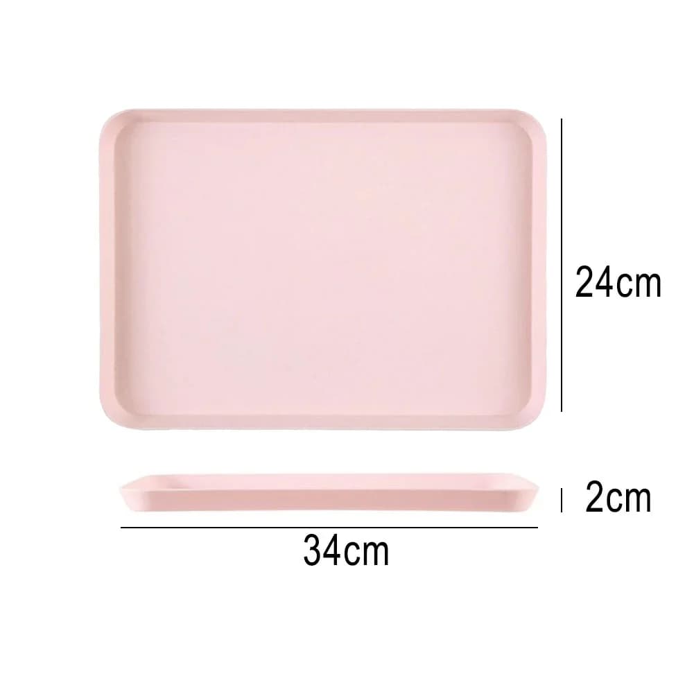 Rectangular Serving Tray Square Tray Anti Slip Scratch Resistant Plastic Food Serving Tray Home Tea Fruit Dessert Tray