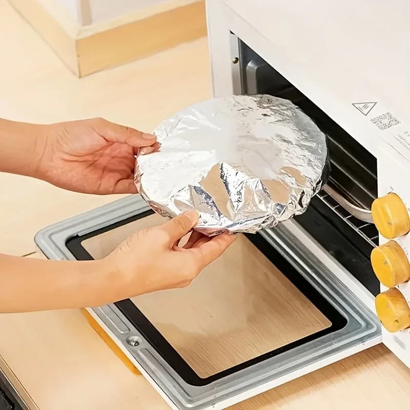 10/100pcs Aluminum Foil Cover Heat-Resistant Insulation Lid for Bowls Plates Keep Food Warm Fresh Kitchen Food Grade Cling Wrap