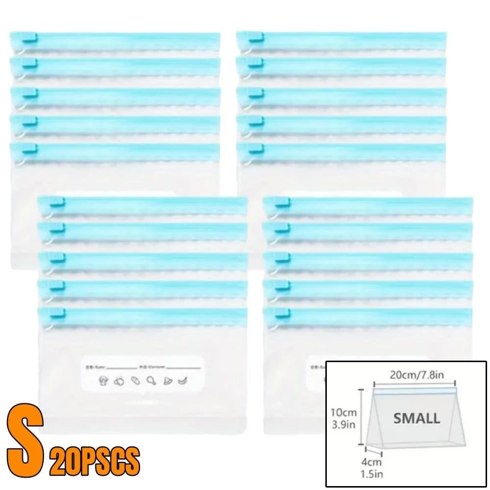 10-90pcs Fresh-keeping Storage Bags Zipper Sealed Food Bags for Fruits Grains Vegetables Meat Leakproof Freezer Storage Access
