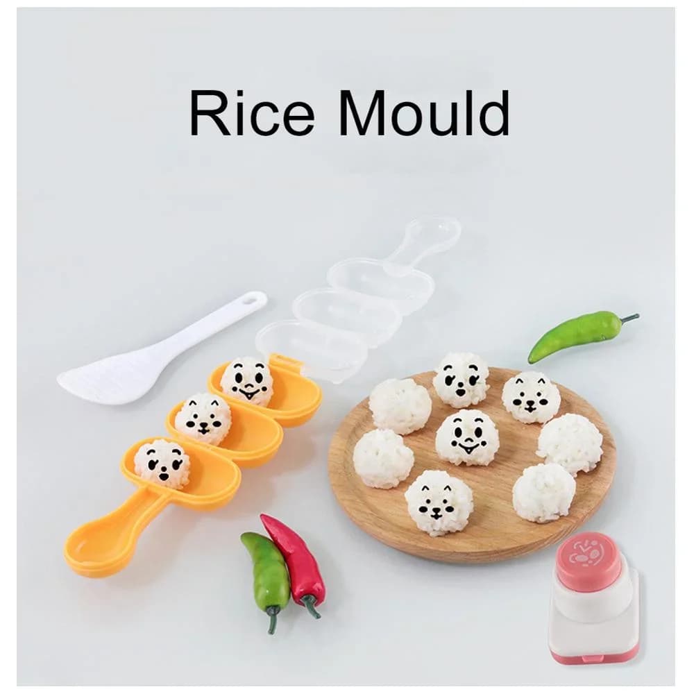 DIY Seaweed Nori Punch Cutter Rice Ball Molds Smile Face Cartoon Rice Ball Onigiri Mould Embossing Device Sushi Mold Bento Decor