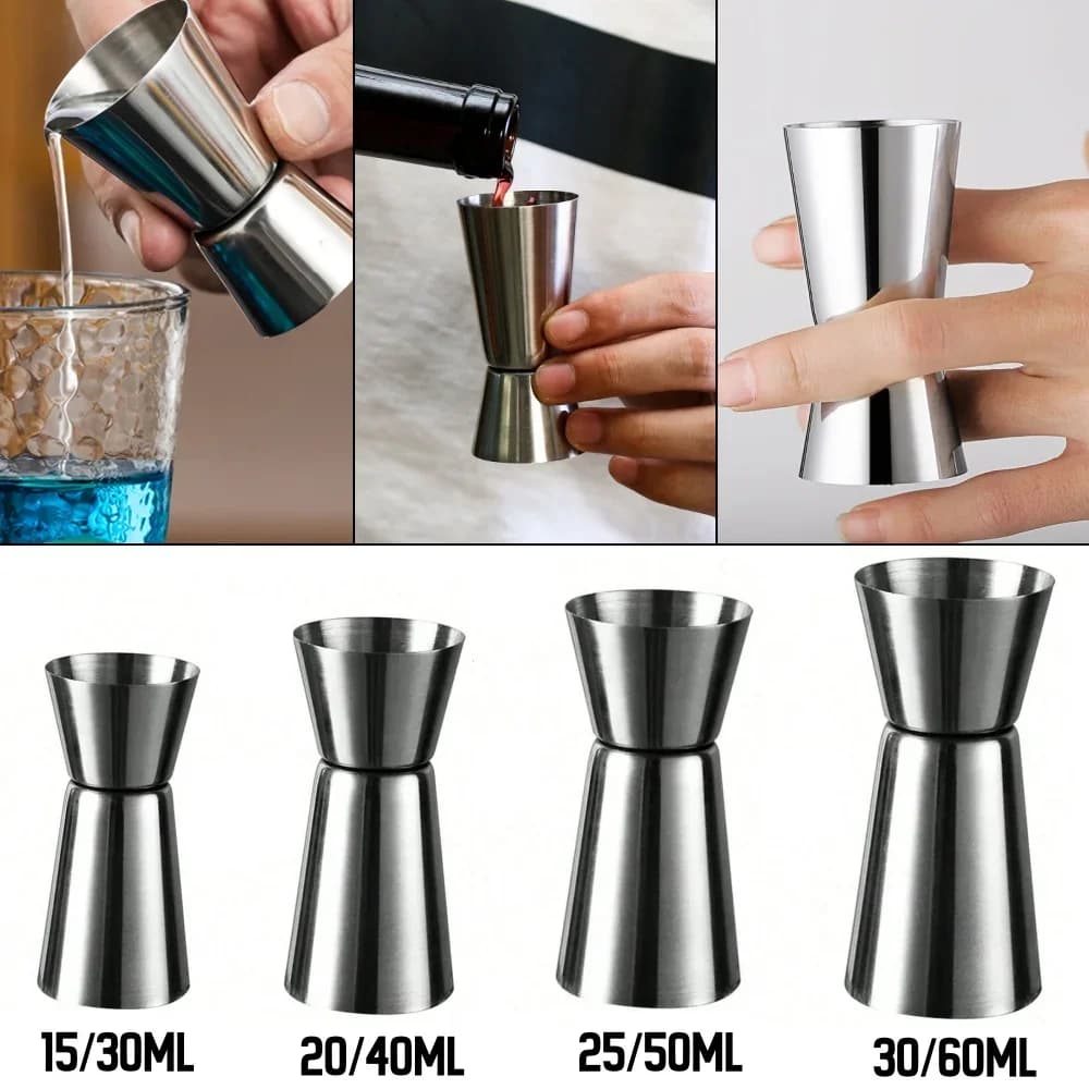 Stainless Steel Measuring Cup Cocktail Shaker Peg Measurer Jigger Dual Shot Drink Alcohol Capacity Shaking Bottle Party Bar Tool