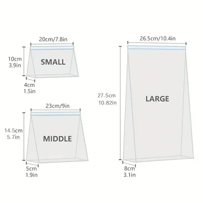 10-90pcs Fresh-keeping Storage Bags Zipper Sealed Food Bags for Fruits Grains Vegetables Meat Leakproof Freezer Storage Access