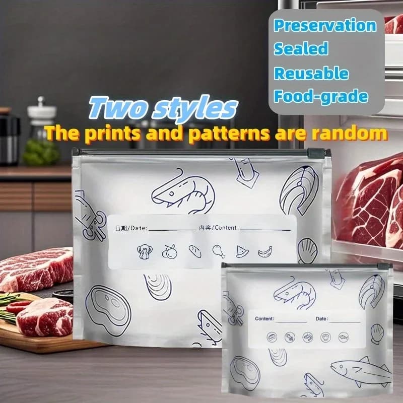 10/60pcs Aluminum Foil Storage Bags Freezer Sealed Organizers Food Packaging Reusable Pantry Odor-Proof Bag Kitchen Essential