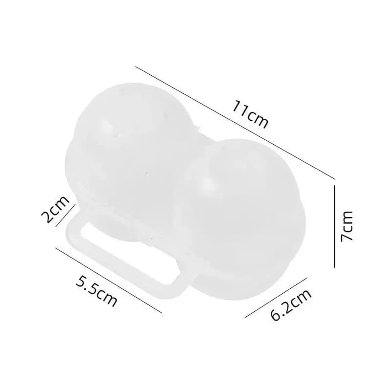 1pc 2-Cell Outdoor Portable Egg Box Plastic Egg Tray Refrigerator Egg Storage Box Shock-absorbing And Anti Drop Egg Loade