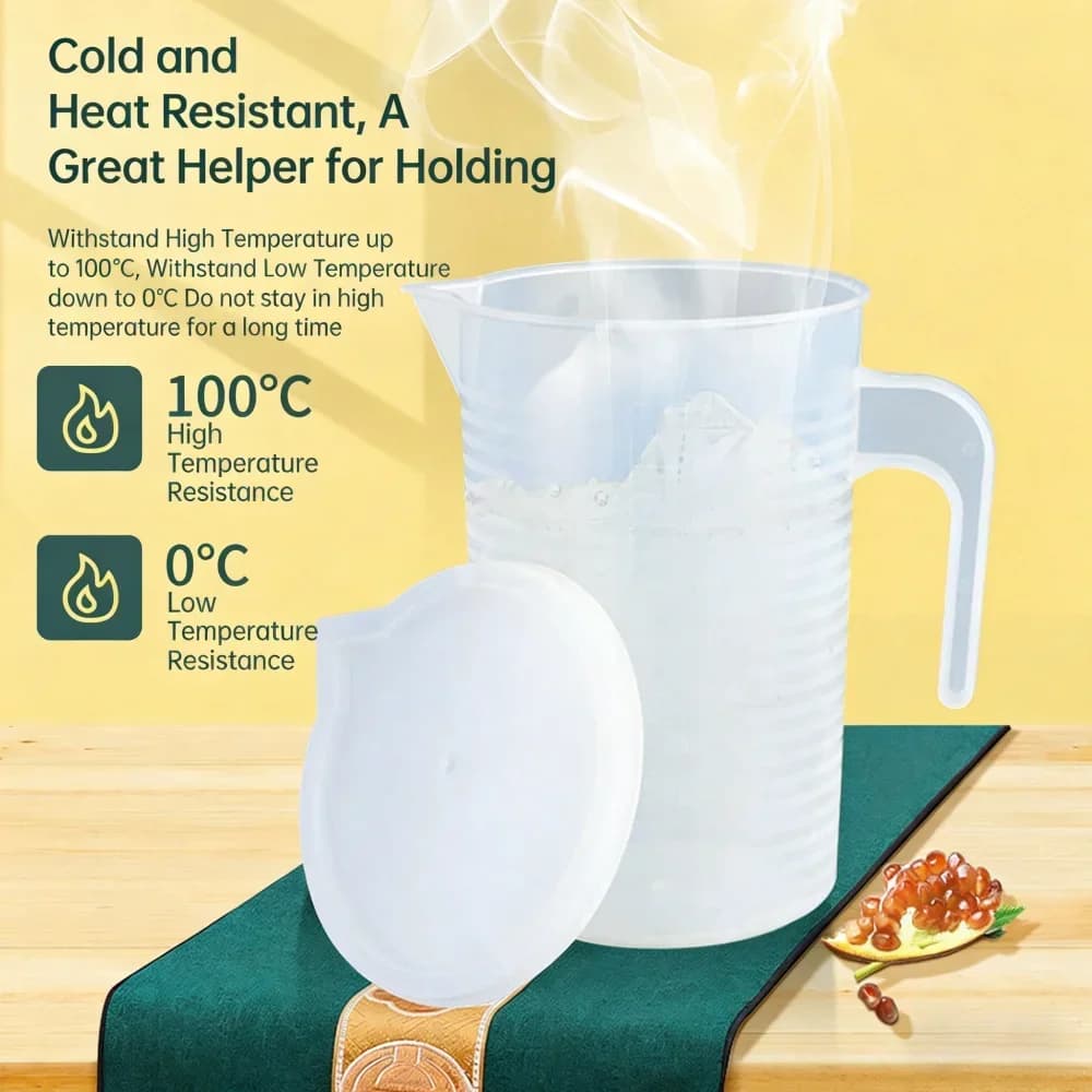 100-5000ml Kitchen Food Grade Measuring Cup Lidless with Lid Scale PC High Temperature Resistant Milk Tea Shop Plastic Beaker