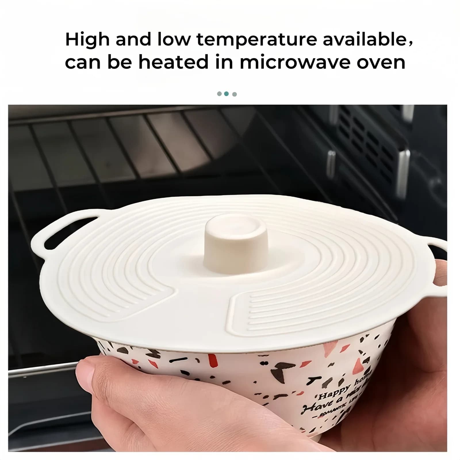 3/6pcs Silicone Lids Set with Double Handle Pot Lid Heat-Resistant Microwave Splatterproof Cover Reusable for Bowls Plates Pans