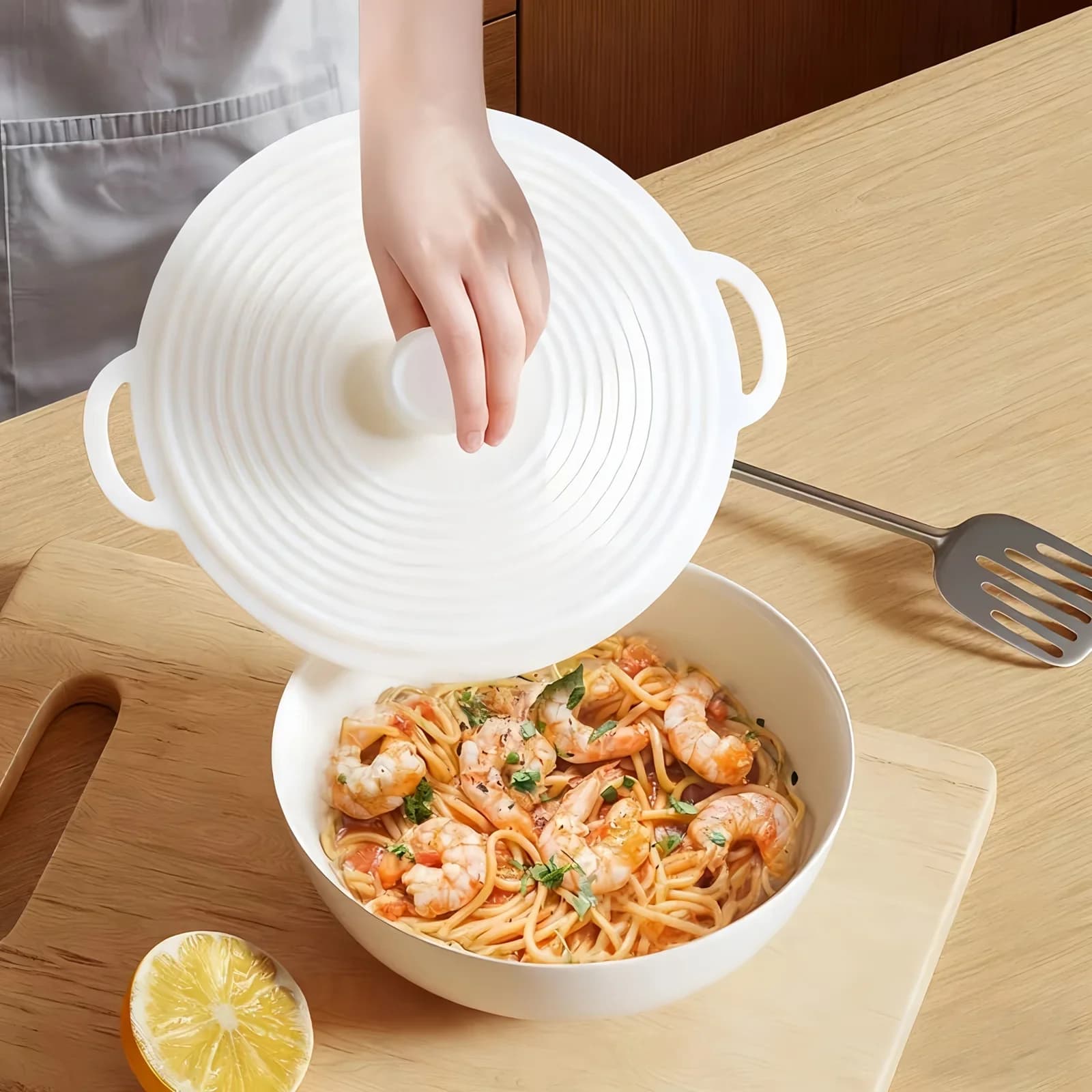 3/6pcs Silicone Lids Set with Double Handle Pot Lid Heat-Resistant Microwave Splatterproof Cover Reusable for Bowls Plates Pans