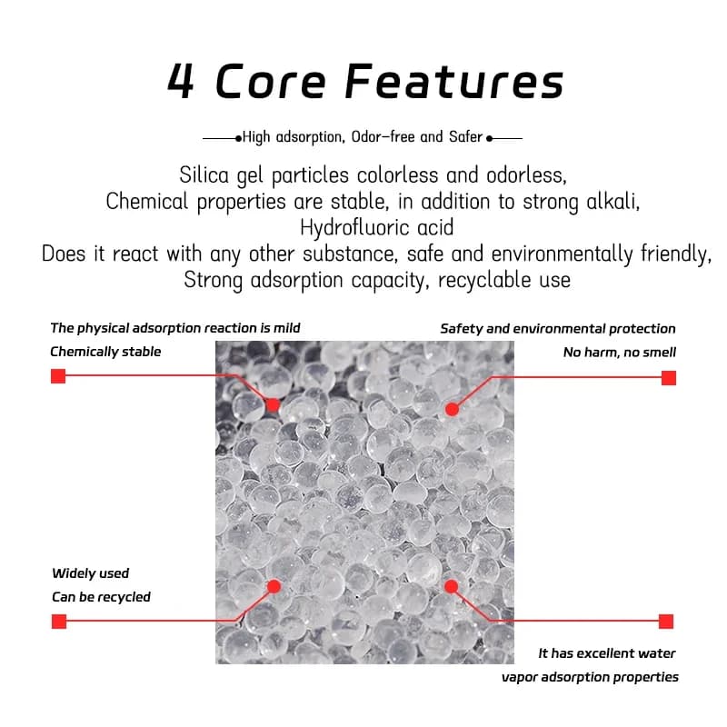 2/5/10/20/30g Package Non Toxic Silica Gel Desiccant Damp Kitchen Room Living Moisture Dehumidifier Absorber Bag