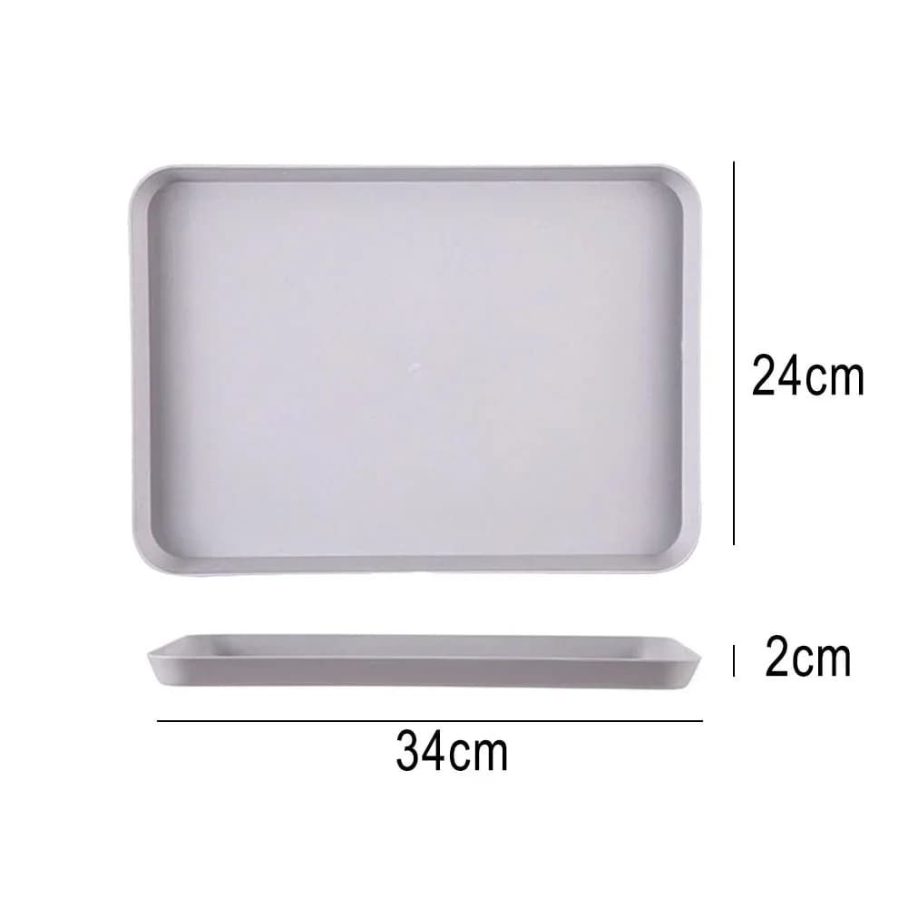 Rectangular Serving Tray Square Tray Anti Slip Scratch Resistant Plastic Food Serving Tray Home Tea Fruit Dessert Tray