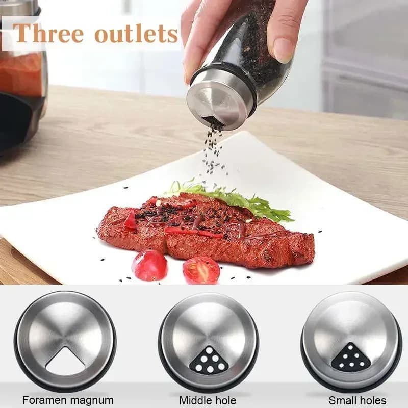 NEW Single Bottle Glass Jar and Spice Jar Set Rack Glass Seasoning Sugar Pepper Bottles Salt Shakers Holder Kitchen Storage Rack