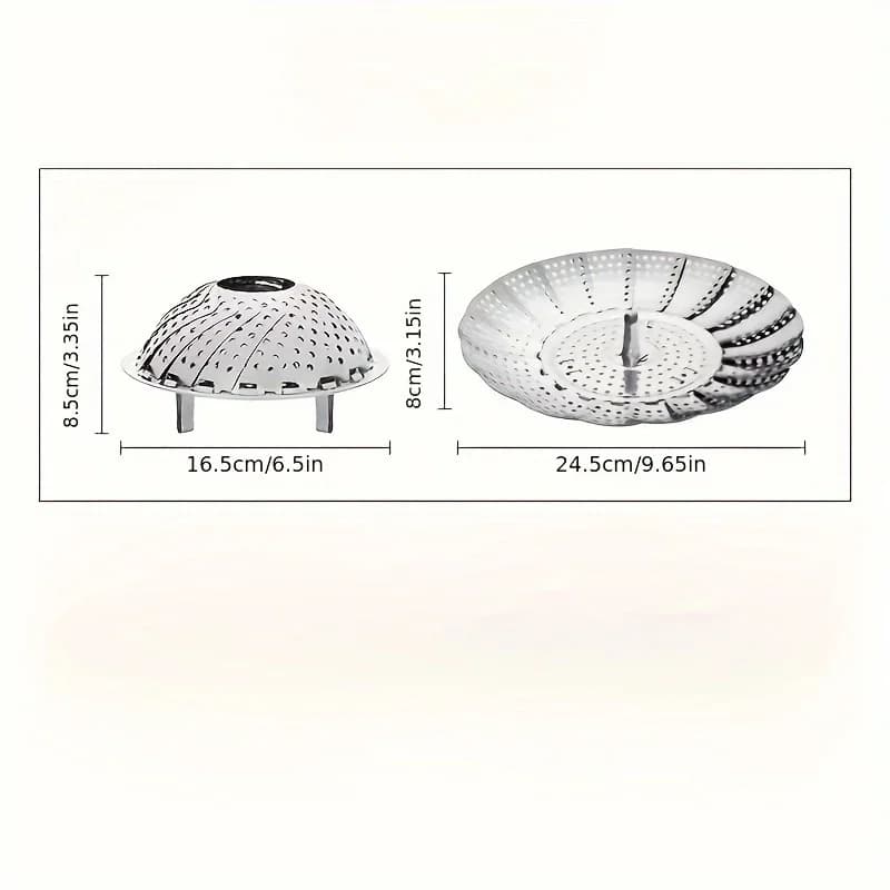 Stainless Steel Steamer Basket - Expandable 6-10.5" Foldable for Pots | Healthy Veggie Steamer Rack, Durable & Easy Clean