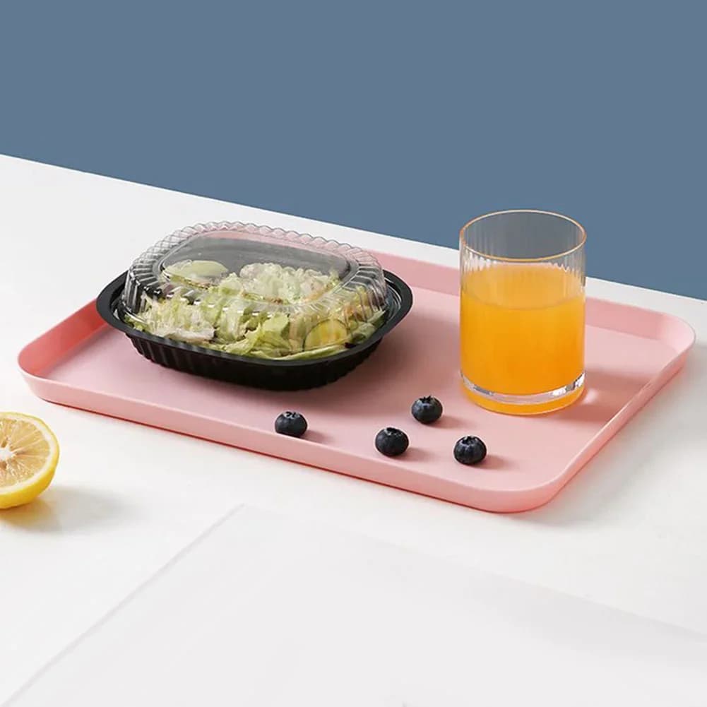 Rectangular Serving Tray Square Tray Anti Slip Scratch Resistant Plastic Food Serving Tray Home Tea Fruit Dessert Tray