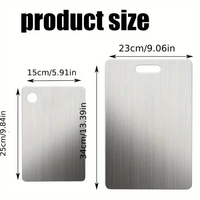 2pcs Stainless Steel Cutting Board Set - Heavy Duty Non-Slip for Meat & Vegetables | BPA Free & Rust Proof