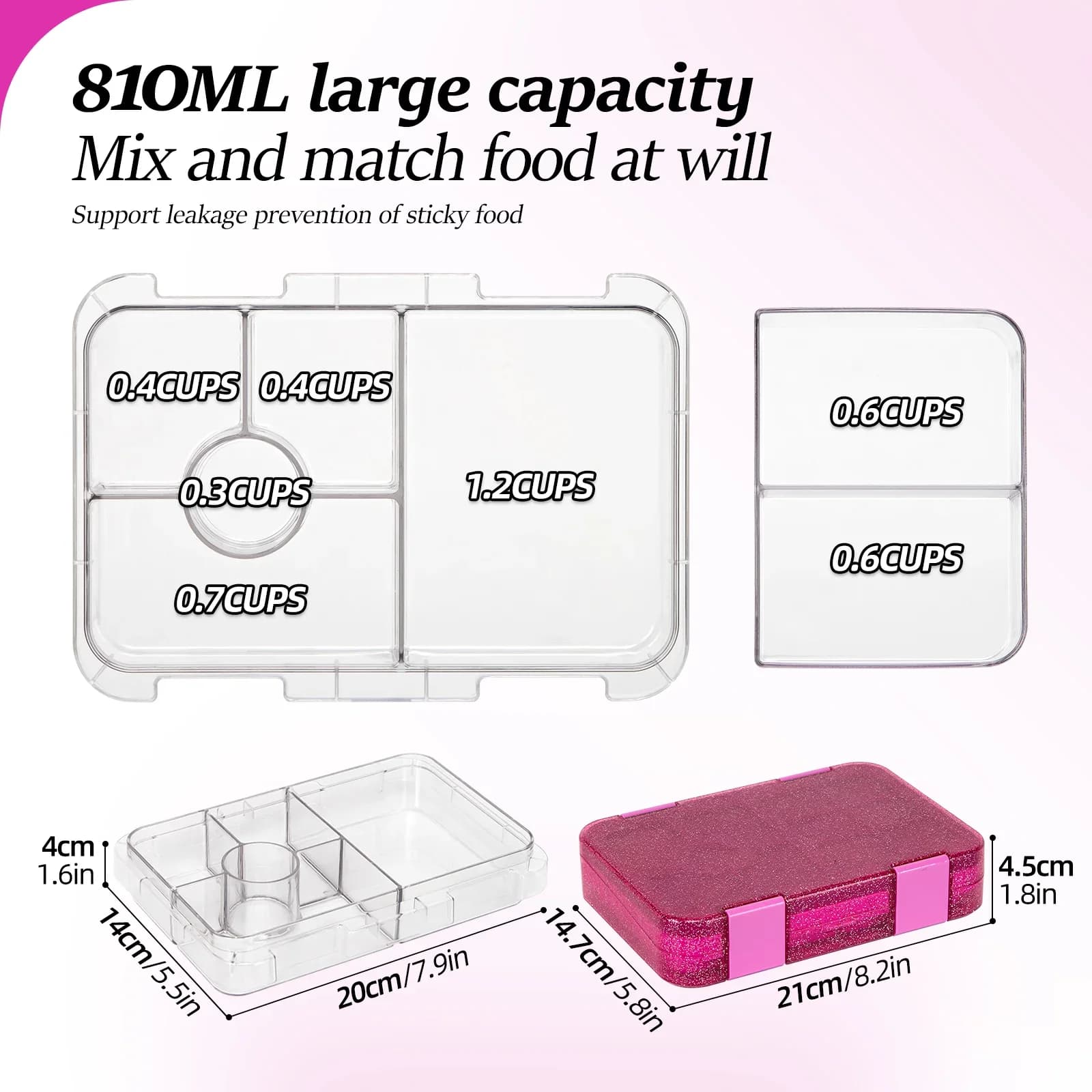 Portable Sealed Lunch Box Student Bento Box Microwave Available Heating School Office Staff Fruit Food Containers Forks Spoons