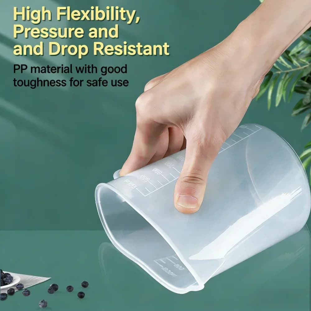 100-5000ml Kitchen Food Grade Measuring Cup Lidless with Lid Scale PC High Temperature Resistant Milk Tea Shop Plastic Beaker