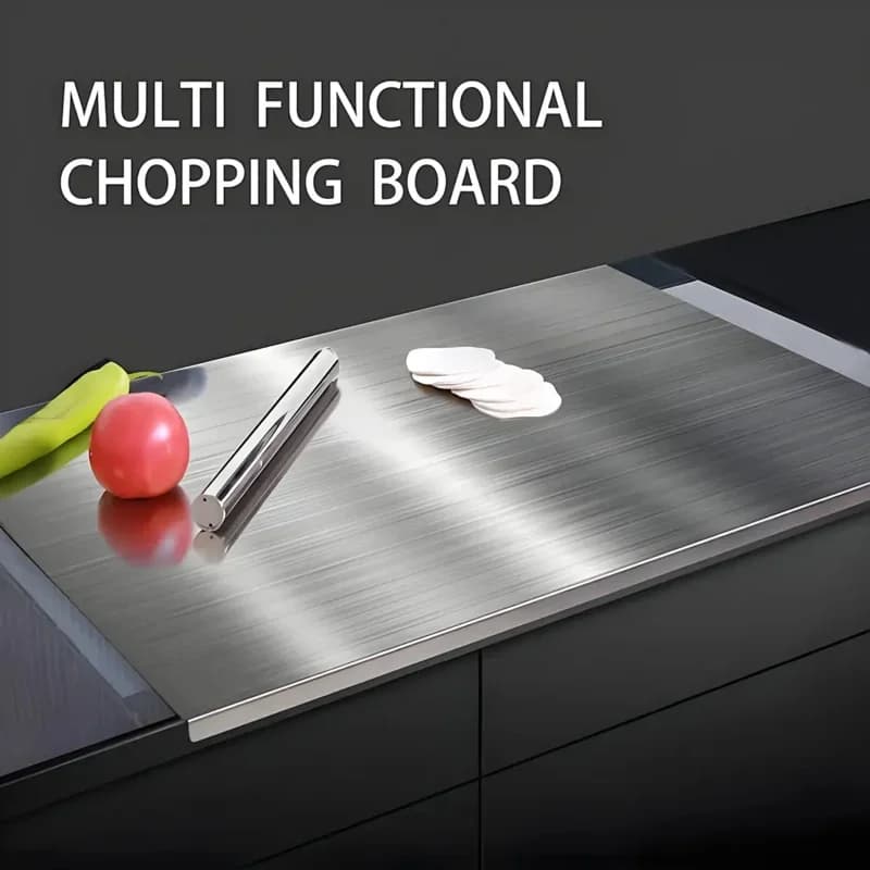 Large Foldable Stainless Steel Cutting Board, Kitchen Tools, BBQ, Kitchen Items, Kitchen Accessories for Home & Outdoor Use