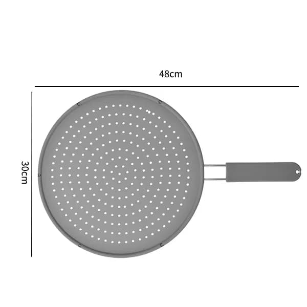 Silicone Kitchen Splatter Screen with Handle Heat-resisting Oil Splash Guard Drain Board Cover Kitchen Frying Pan Lid