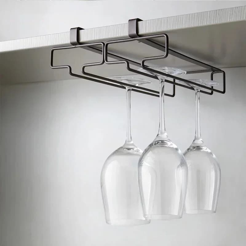 Hanging Red Wine Glass Storage Rack, Home High Footed Cup Storage Rack Without Punching Holes, Inverted Drain Rack
