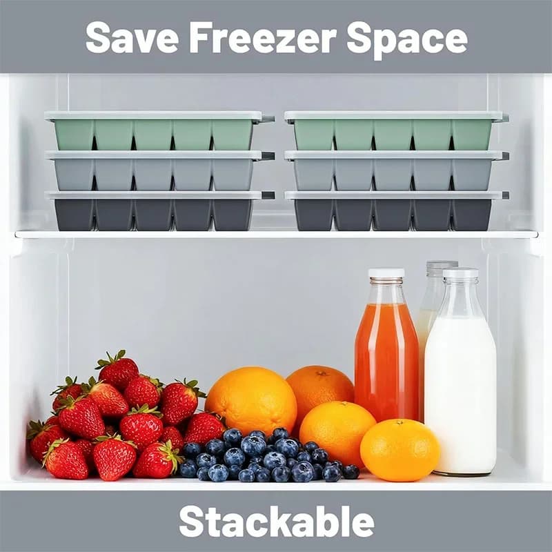 2PCS Ice Cube Moulds with Lid 15 Grid Silicone Freezer Ice Cube Trays Reusable Ice Cube Mold for Whiskey Cocktail Juice Coffee