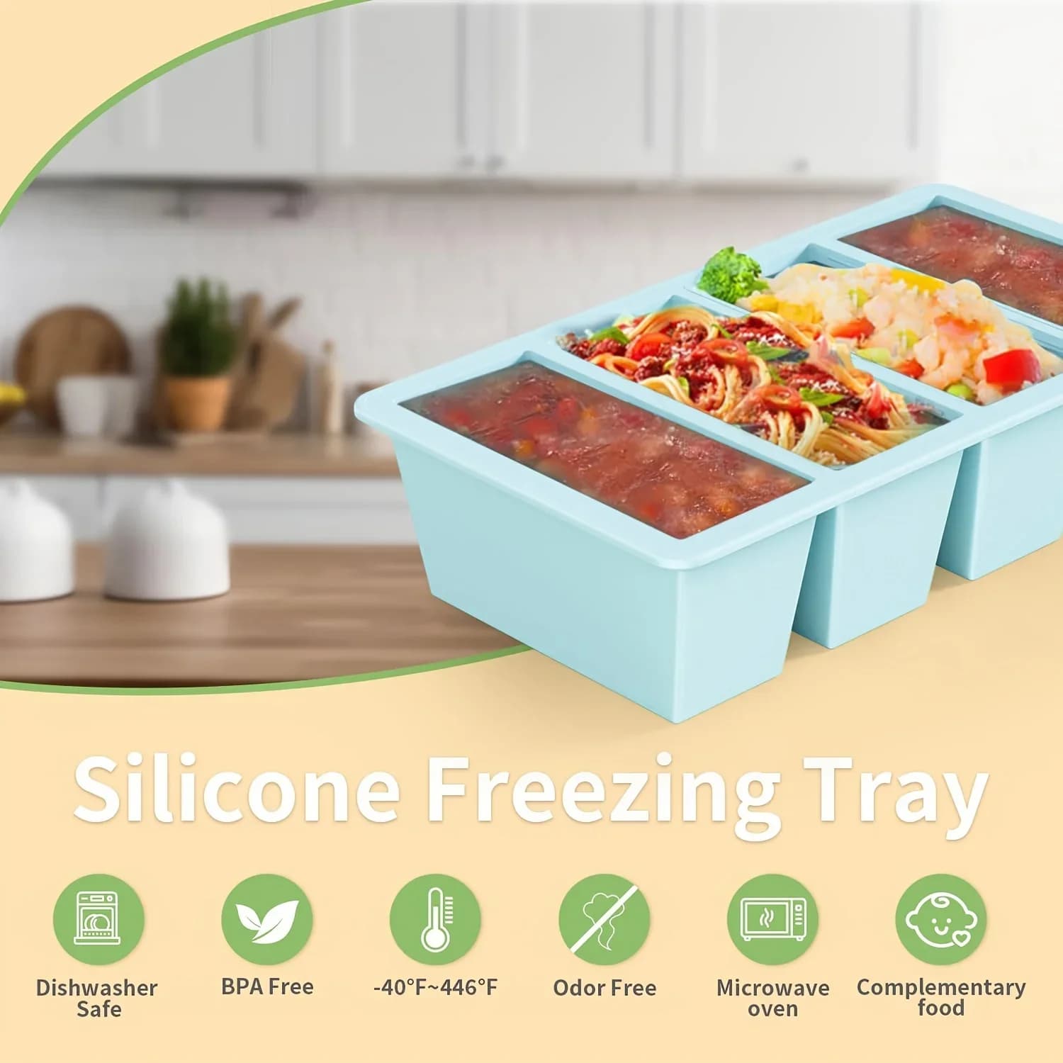 1/4pcs Large Rectangular Ice Cube Mold Set with Lid Stackable Freezer Trays for Bottles Beverages Long Cubes Mould Kitchen Items