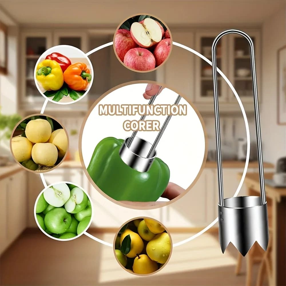 1/2/3pcs Stainless Steel Corer Tool - for Fruits & Veggies Like Apples, Peppers, Tomatoes | Easy Core Removal | Durable